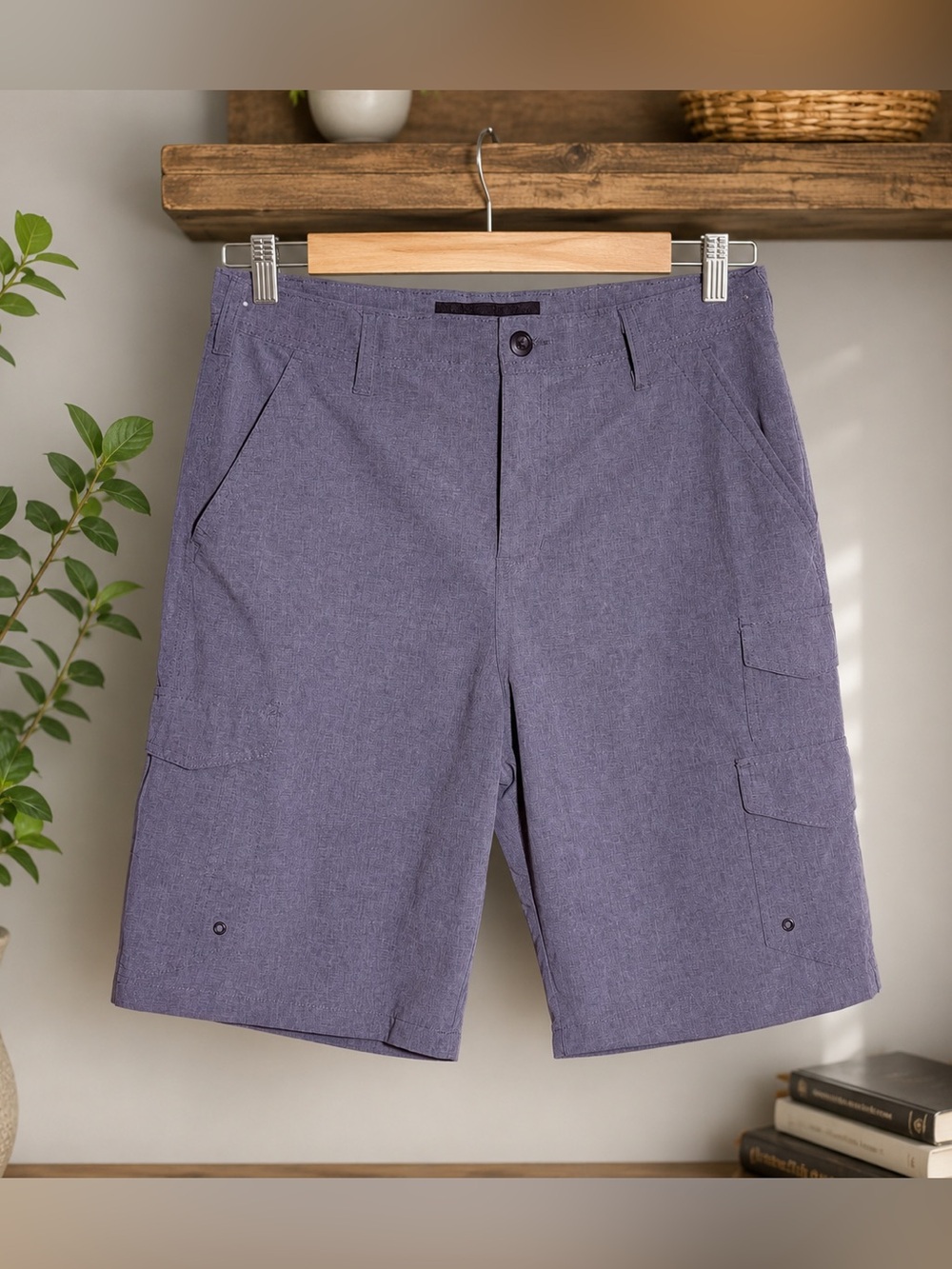Iron Co. Men's Cargo Shorts Size 34 Gray Lightweight Utility Casual